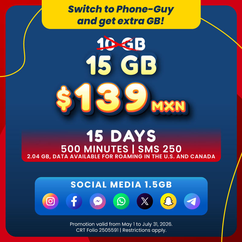 Cell Phone - 10GB -15 days - eSIM QR - Unlimited
