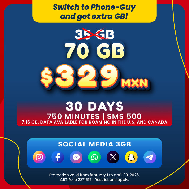 Cell Phone - 35GB - 30 days - eSIM QR - Unlimited